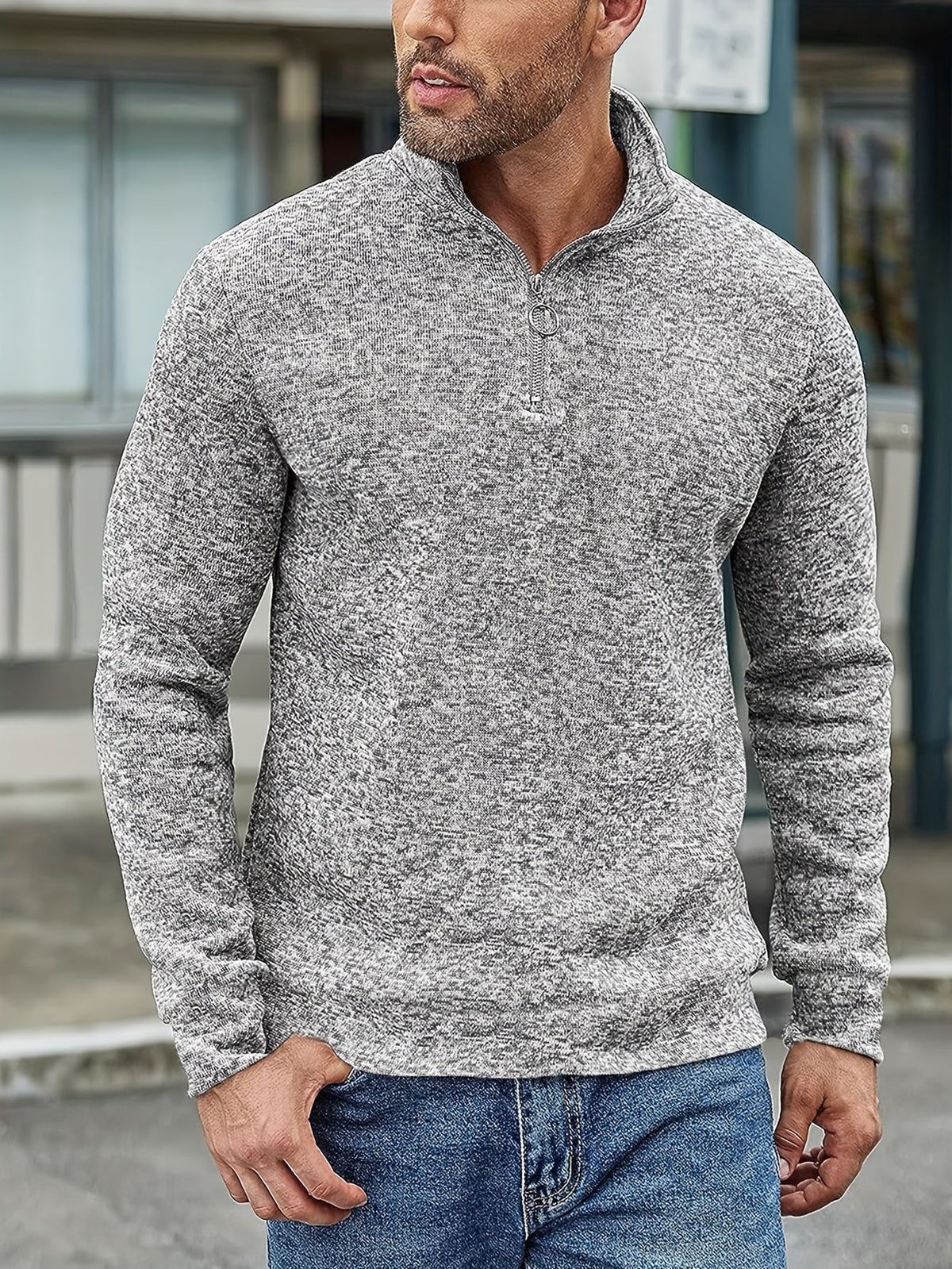 WW | Lässiger Pullover mit Reißverschluss für Männer