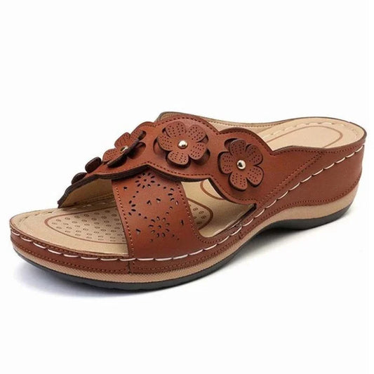 WW | Orthopädische Damen Sandale Mit Blumenmuster