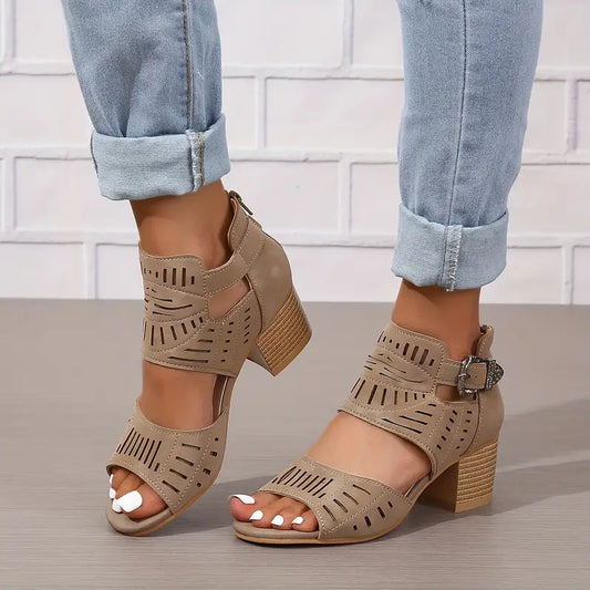 WW | Damen Sandalen Mit Klobigen Absätzen