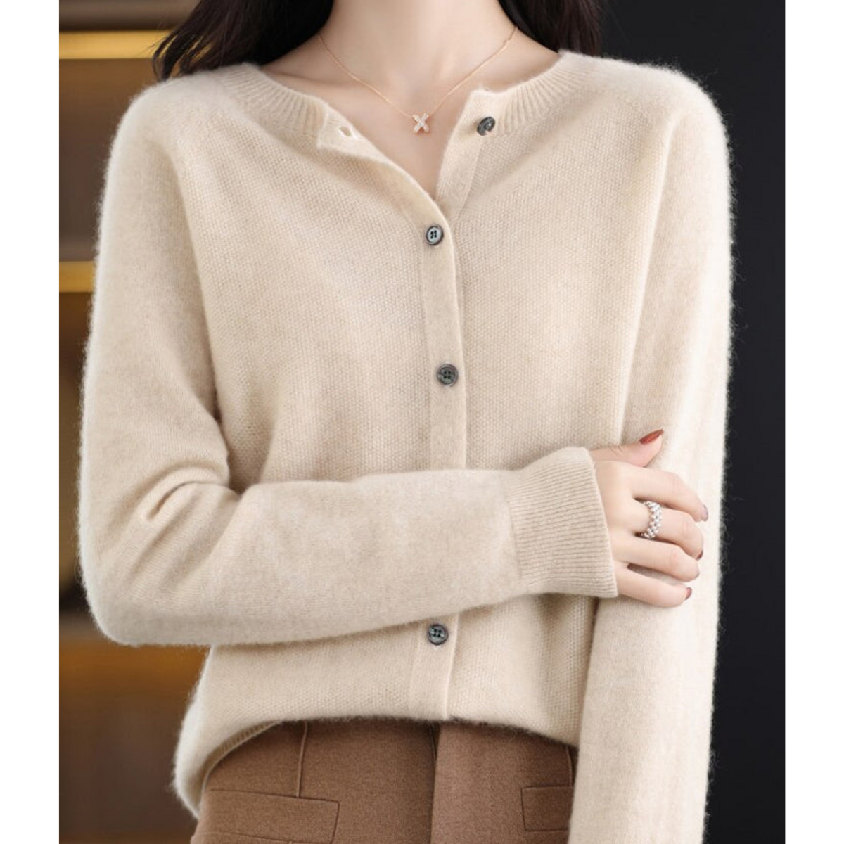 WW Damen Rundhals Cardigan Pullover