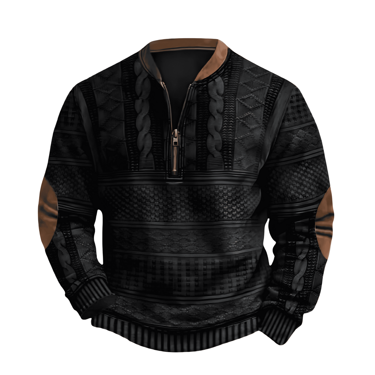Adrian Sweater with Zipper Detail - Black