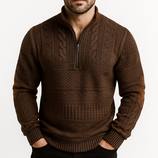 Adrian Jumper with Zipper Detail - Brown