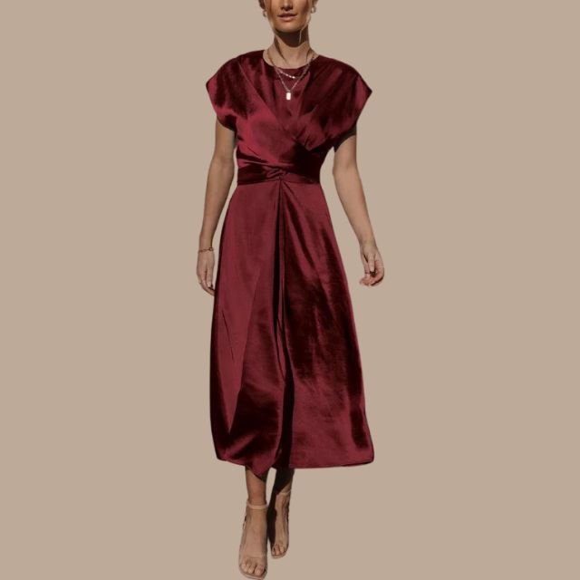 WW | Wrap Midi Dress with Cap Sleeves