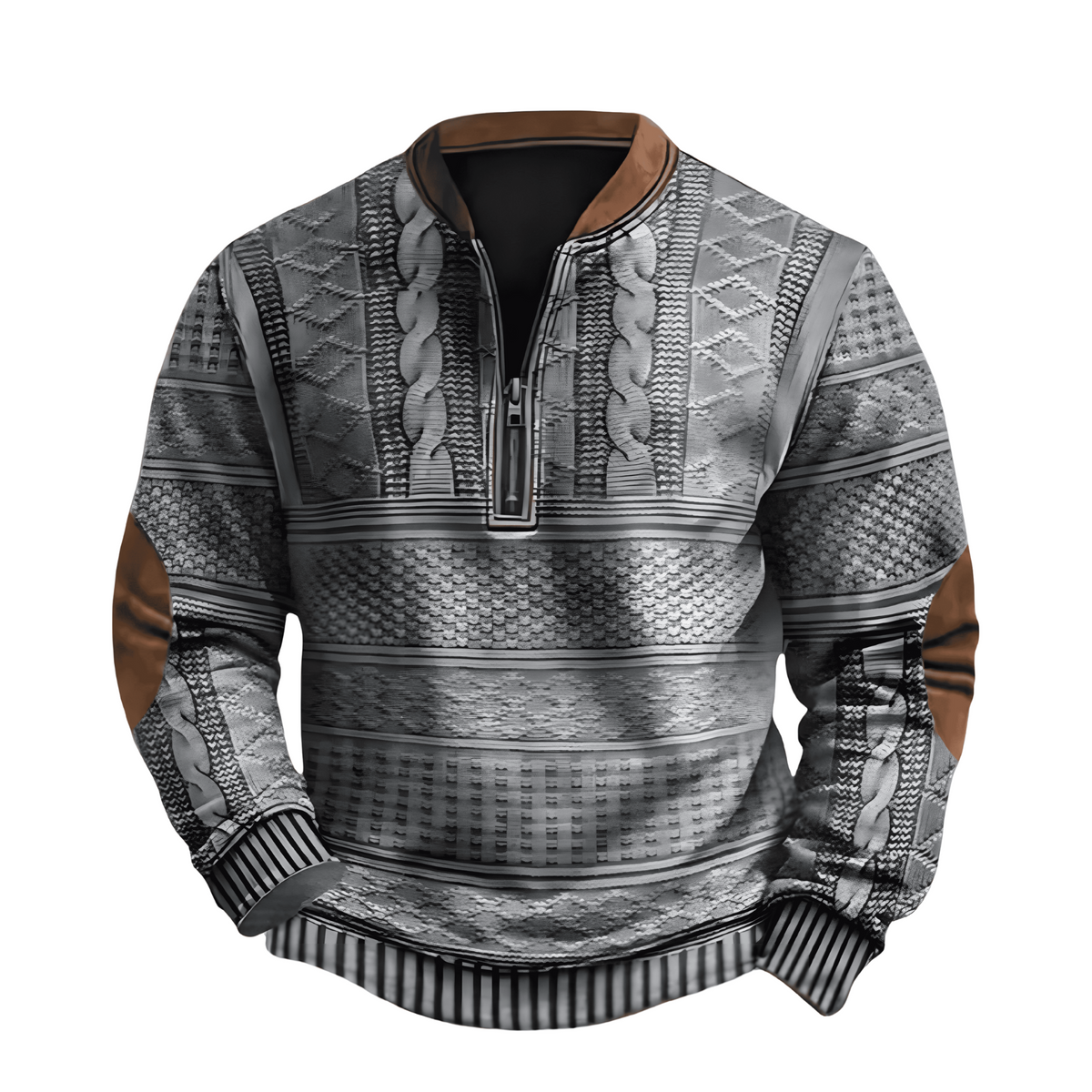 Adrian Zip-Detail Jumper - Grey