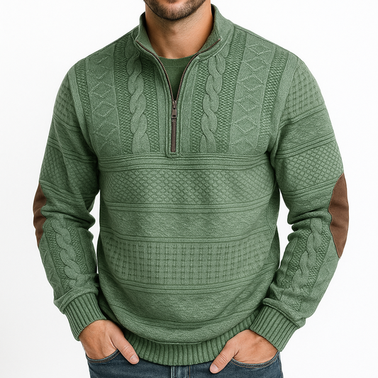 Adrian Zip Detail Jumper - Green