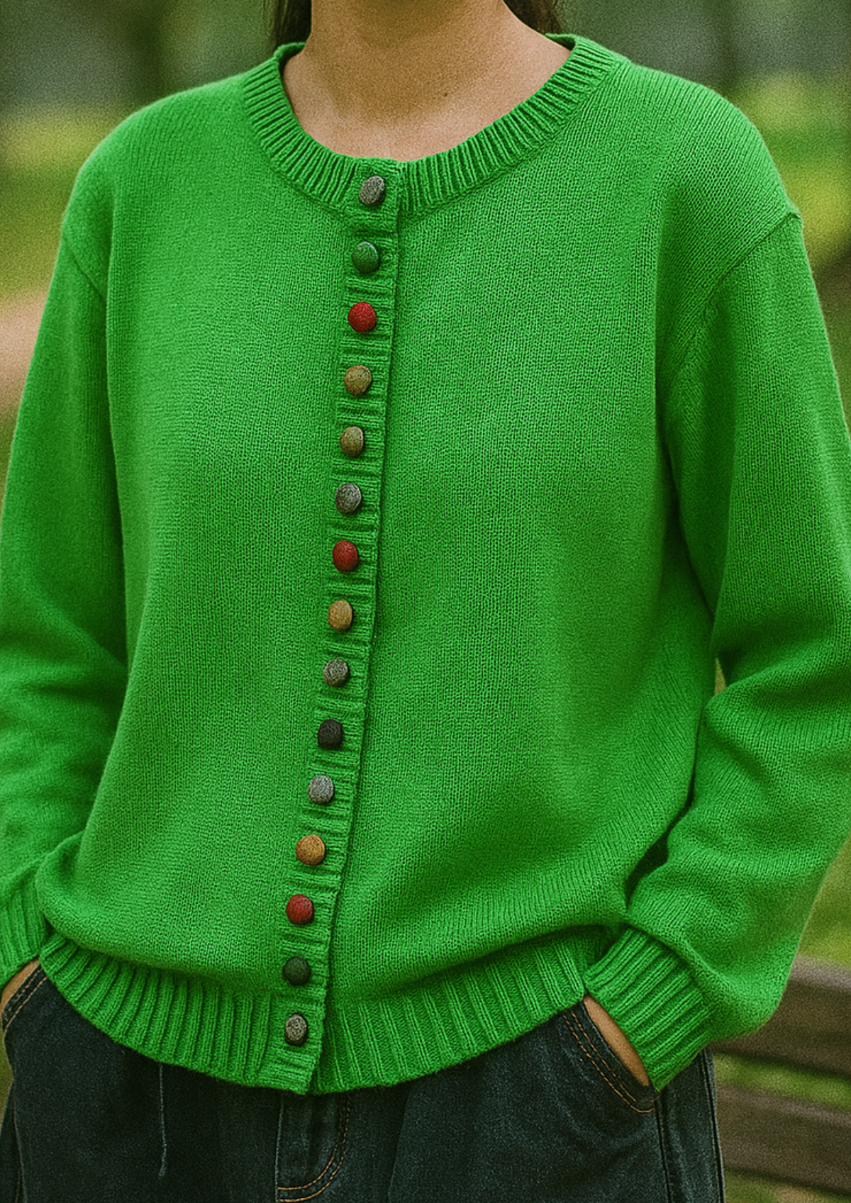 Lisa Komfortable & Stilvolle Cardigan - Grün