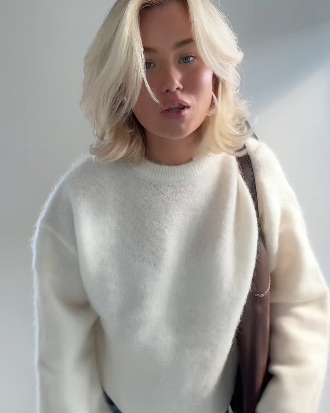 WW | Mohair Mischpullover mit Rundhalsausschnitt