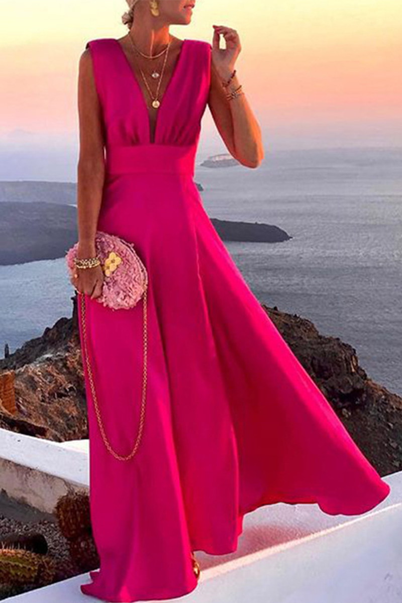 WW | Solid Slit Dress with Tiered Skirt