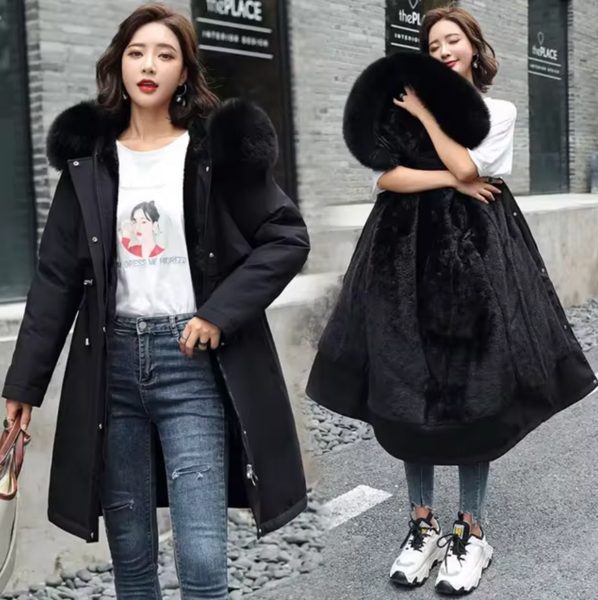 WW | Lange Wolljacke Mit Kapuze