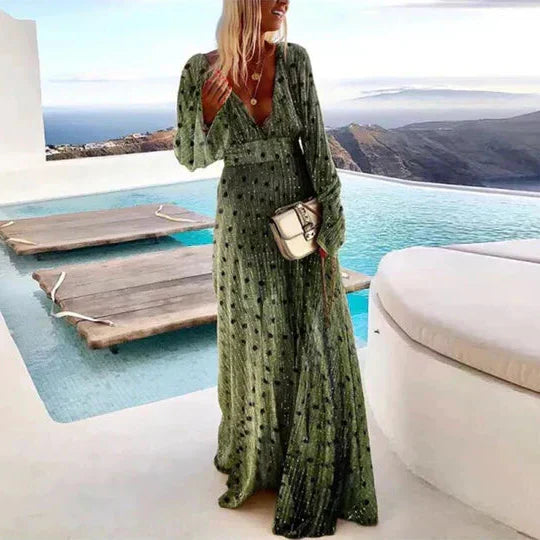 WW | Elegant Pleated Maxi Dress for Women