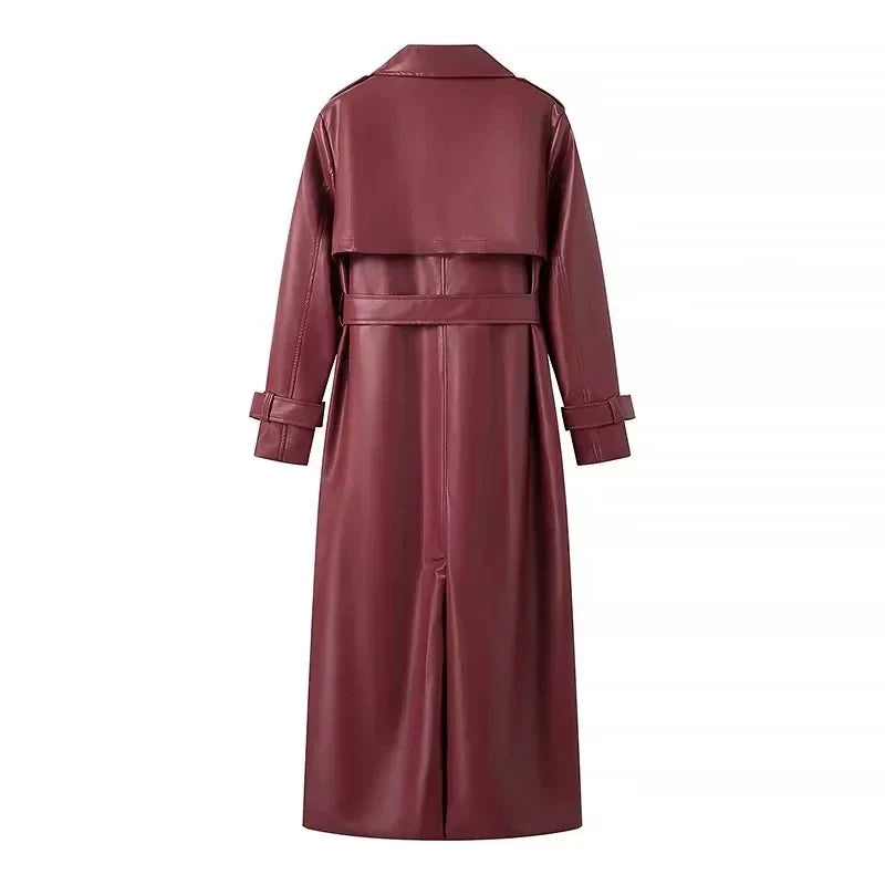 WW | lange Retro-Jacke mit Gürtel