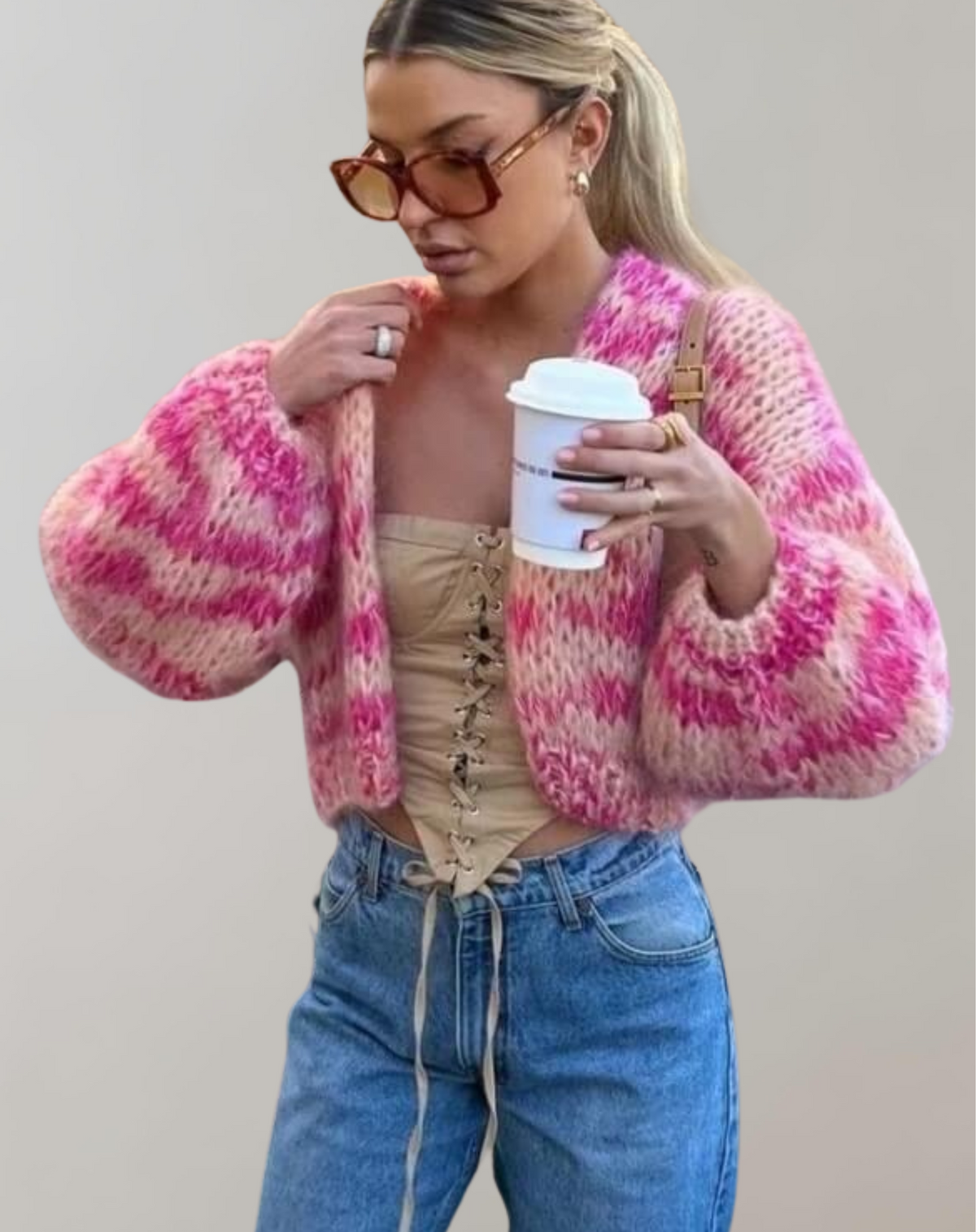 WW | Übergroße Und Bunte Strickjacke