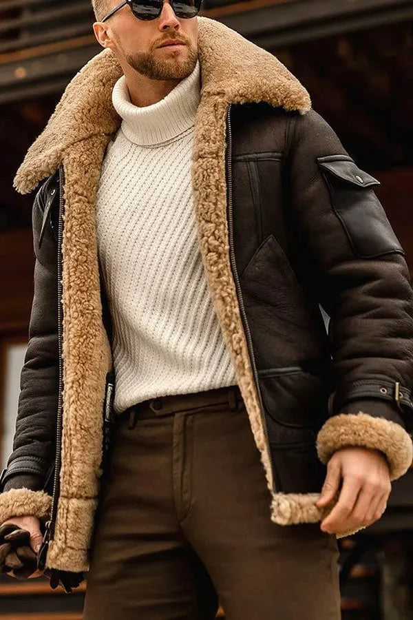 WW | Lässige Dicke Pelzjacke für Männer