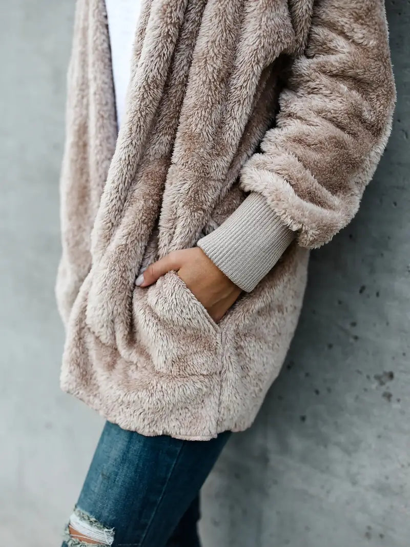 Fluffy hooded jacket