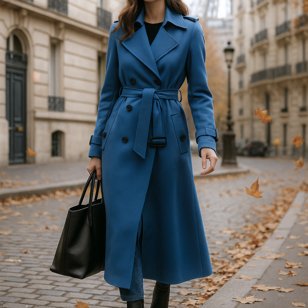 Allegra Elegant Trench Coat for Timeless Appearances - Blue