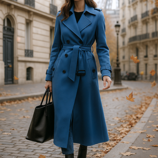 Allegra Elegant Trench Coat for Timeless Appearances - Blue