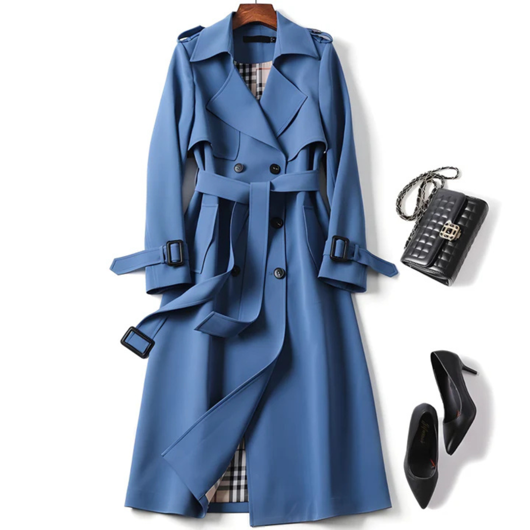 Allegra Elegant Trench Coat for Timeless Appearances - Blue