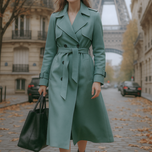 Allegra Elegant Trench Coat for Timeless Appearances - Green