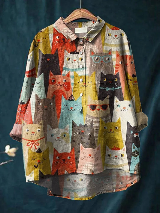 WW | Cute Cat Art T-Shirt for Women's Fashion