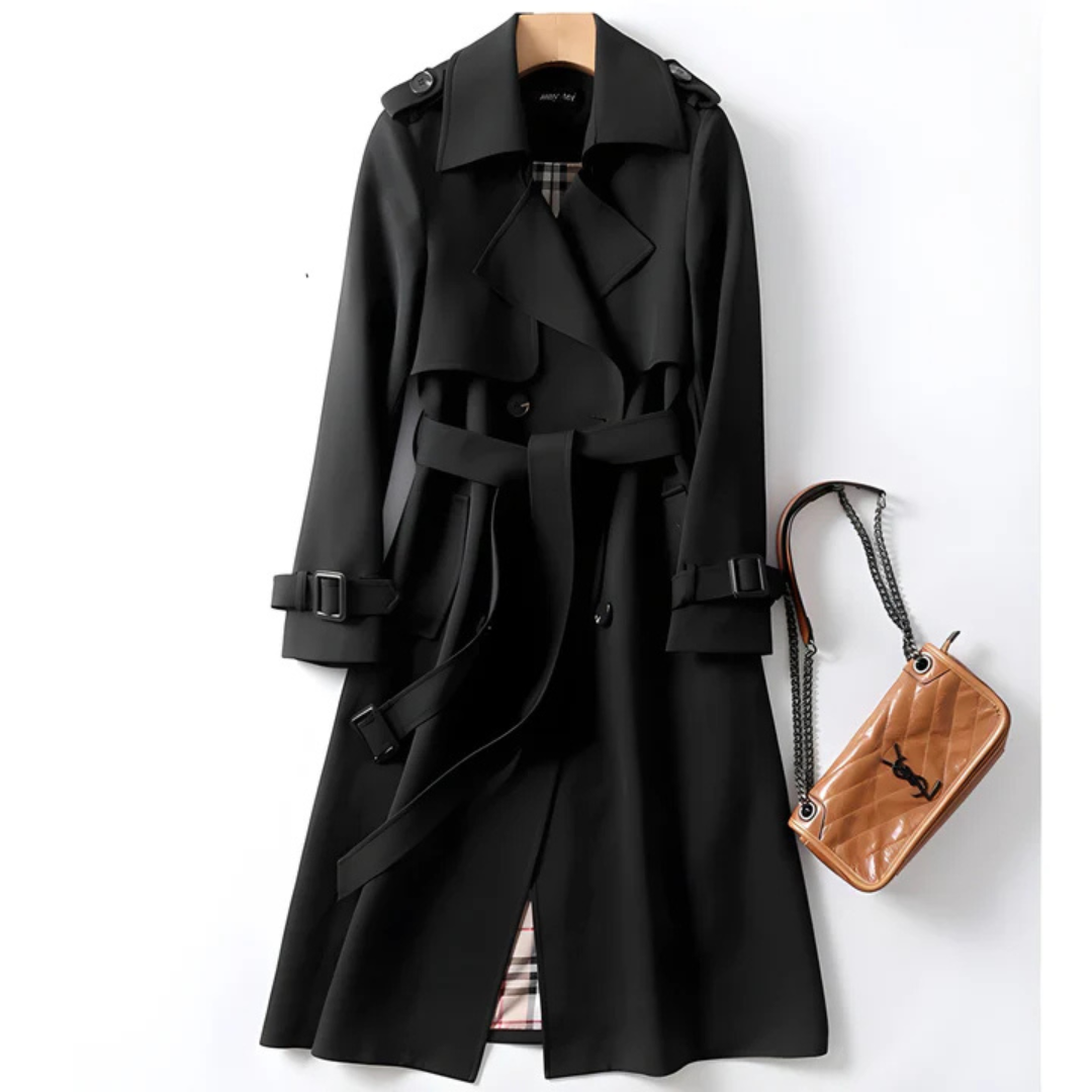 Allegra Elegant Trench Coat for Timeless Appearances - Black