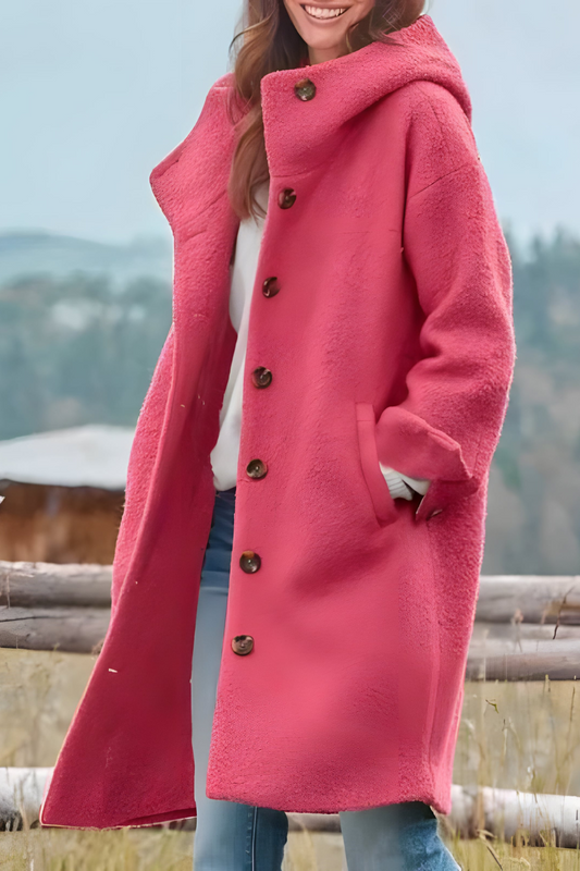 Aemie Stylish Long Winter Jacket - Pink