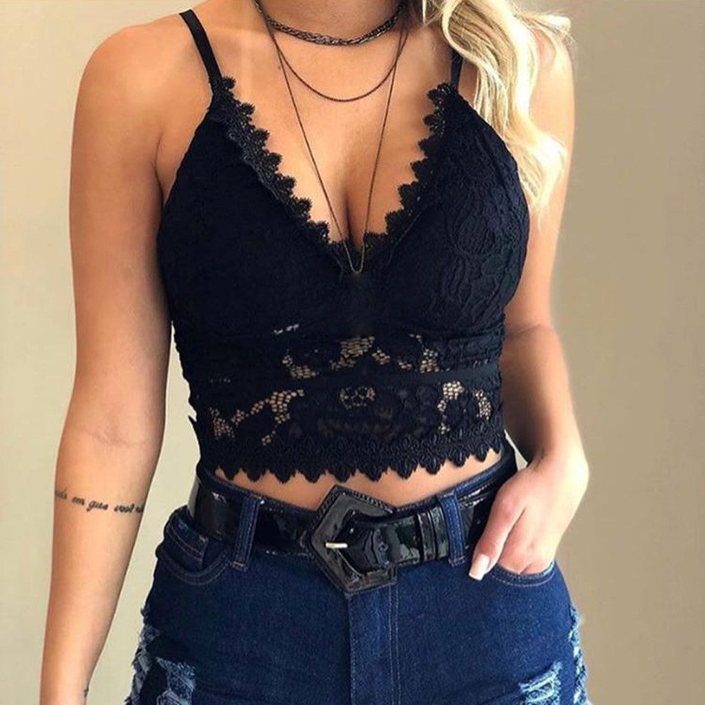 WOLF Floral Lace V-Neck Cami