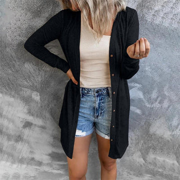 Long-sleeved button-up cardigan