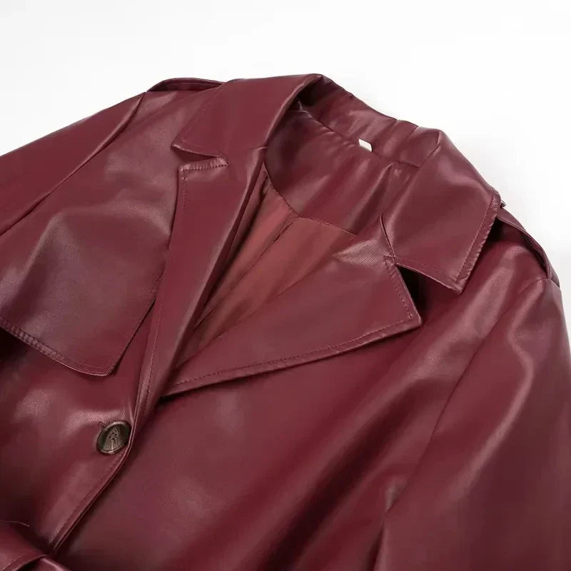 WW | lange Retro-Jacke mit Gürtel