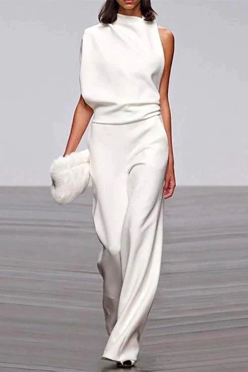 WW | Rosiedress Cowl Neck One Shoulder Batwing Sleeve Party Suit
