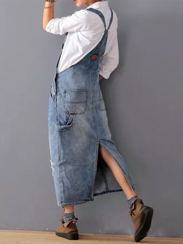 WW | Lässiges Denim-Latzkleid