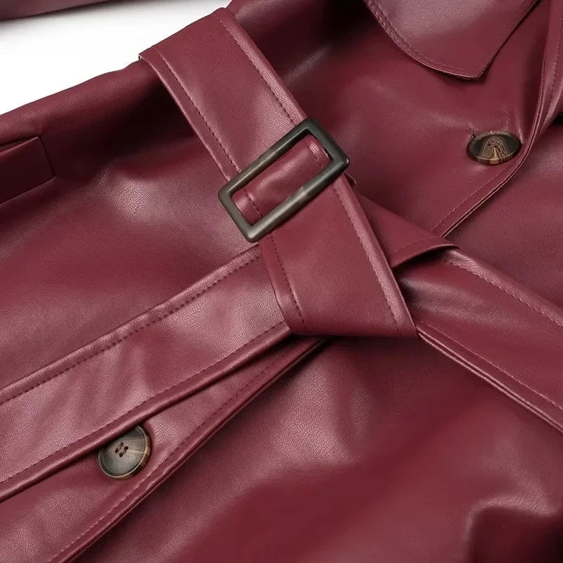 WW | lange Retro-Jacke mit Gürtel