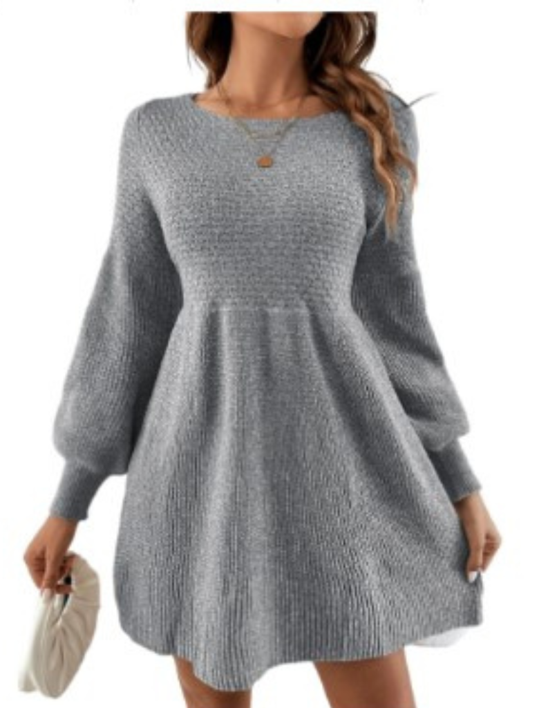 WW | Monochromes Apricotfarbenes Mini Pulloverkleid