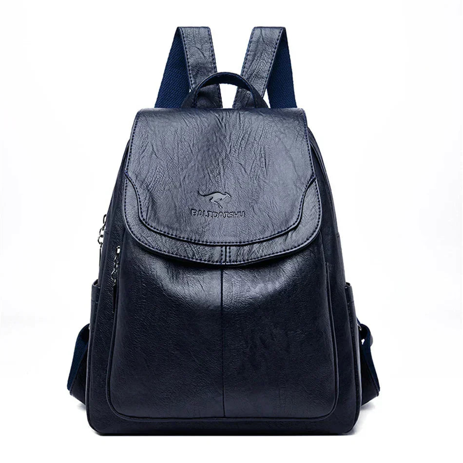WW | Anti-theft Leather Backpack