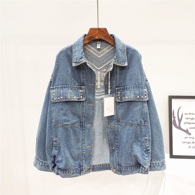 WW | Denim Jacket - Boho Chic Design - Cotton Blend - Statement Outerwear