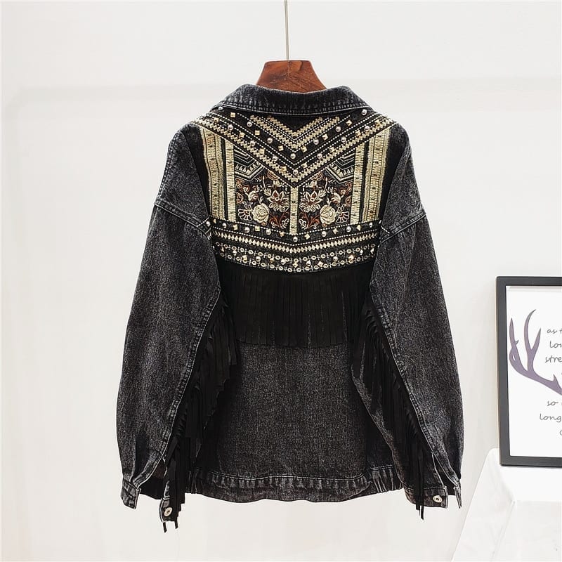 WW | Denim Jacket - Boho Chic Design - Cotton Blend - Statement Outerwear
