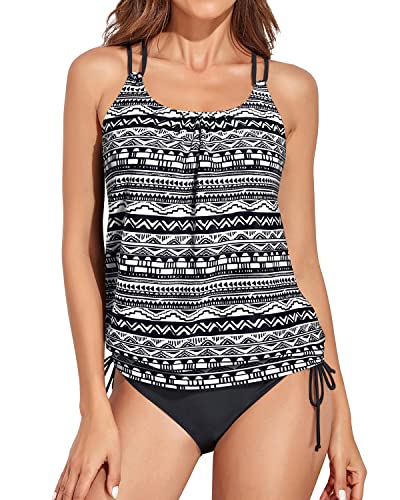 WW | Blouson Tankini Swimsuits for Women Tummy Control Swimwear