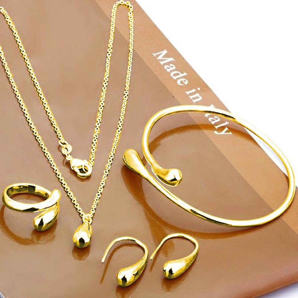 WW | Four-Piece S925 Silver Waterdrop Jewelry Set
