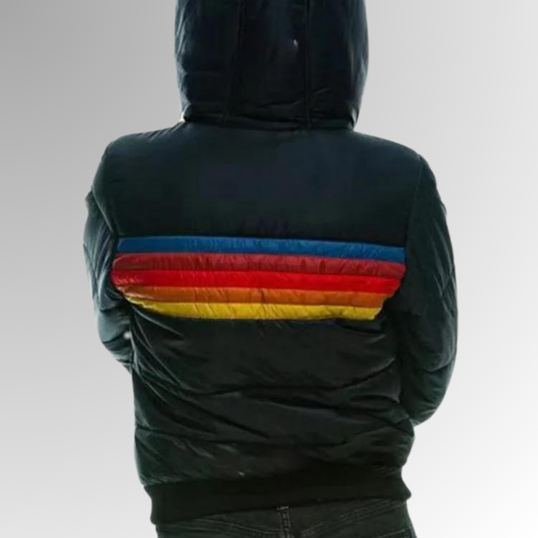 WW | Wasserdichte Pufferjacke Farbblockierte Kapuzenwinterjacke