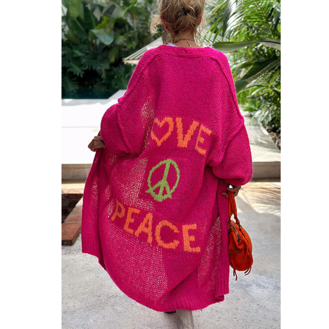 WW | Stylische peace strickjacke