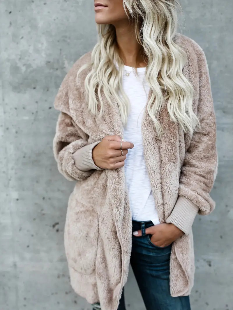 Fluffy hooded jacket