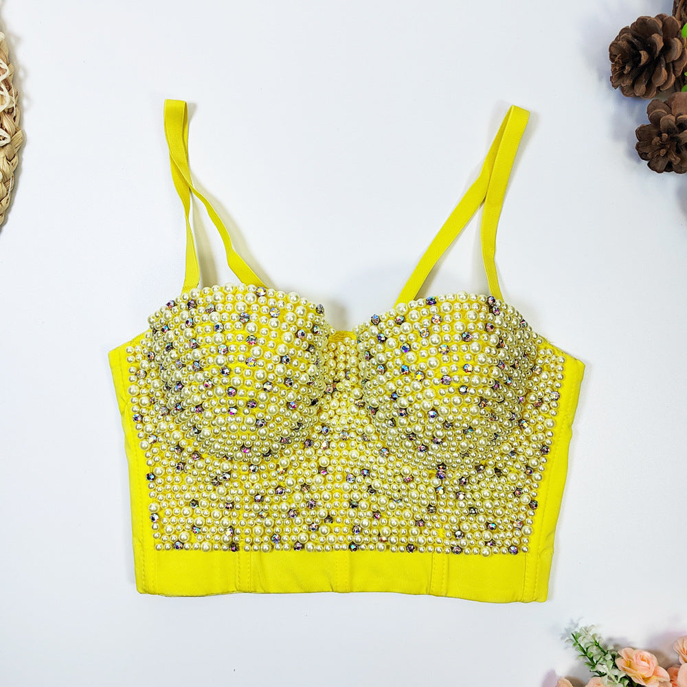 WW Short-Form Herringbone Top Bead Strap Vest
