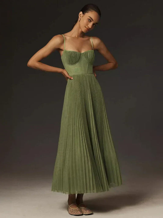 WW | Life Midi Dress pleated tulle with bustier
