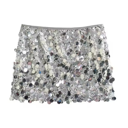 WW | Silver Sequin Miniskirt