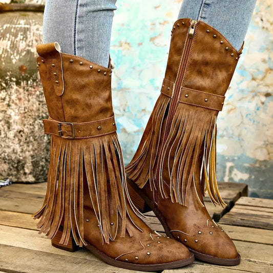 WW | Robuste Cowboy-Stiefel Mit Dicken Absätzen