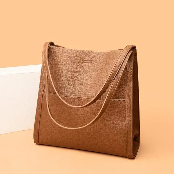 Leather-style shoulder bag