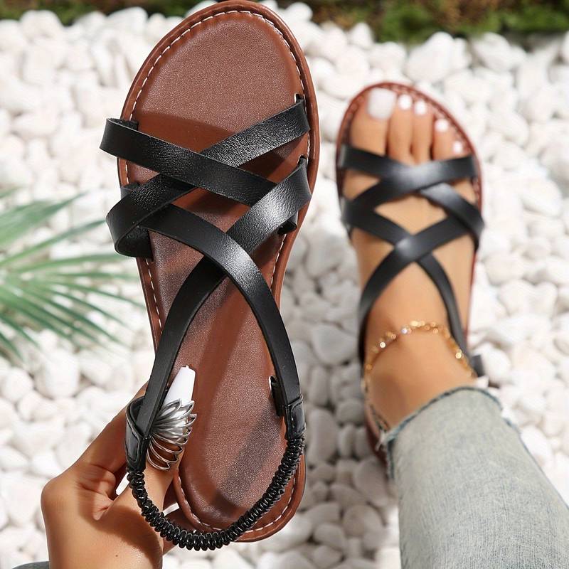 WW | Crisscross Flache Sandalen mit Rutschfester Riemen