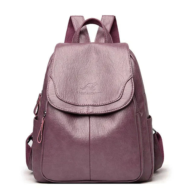 WW | Anti-theft Leather Backpack