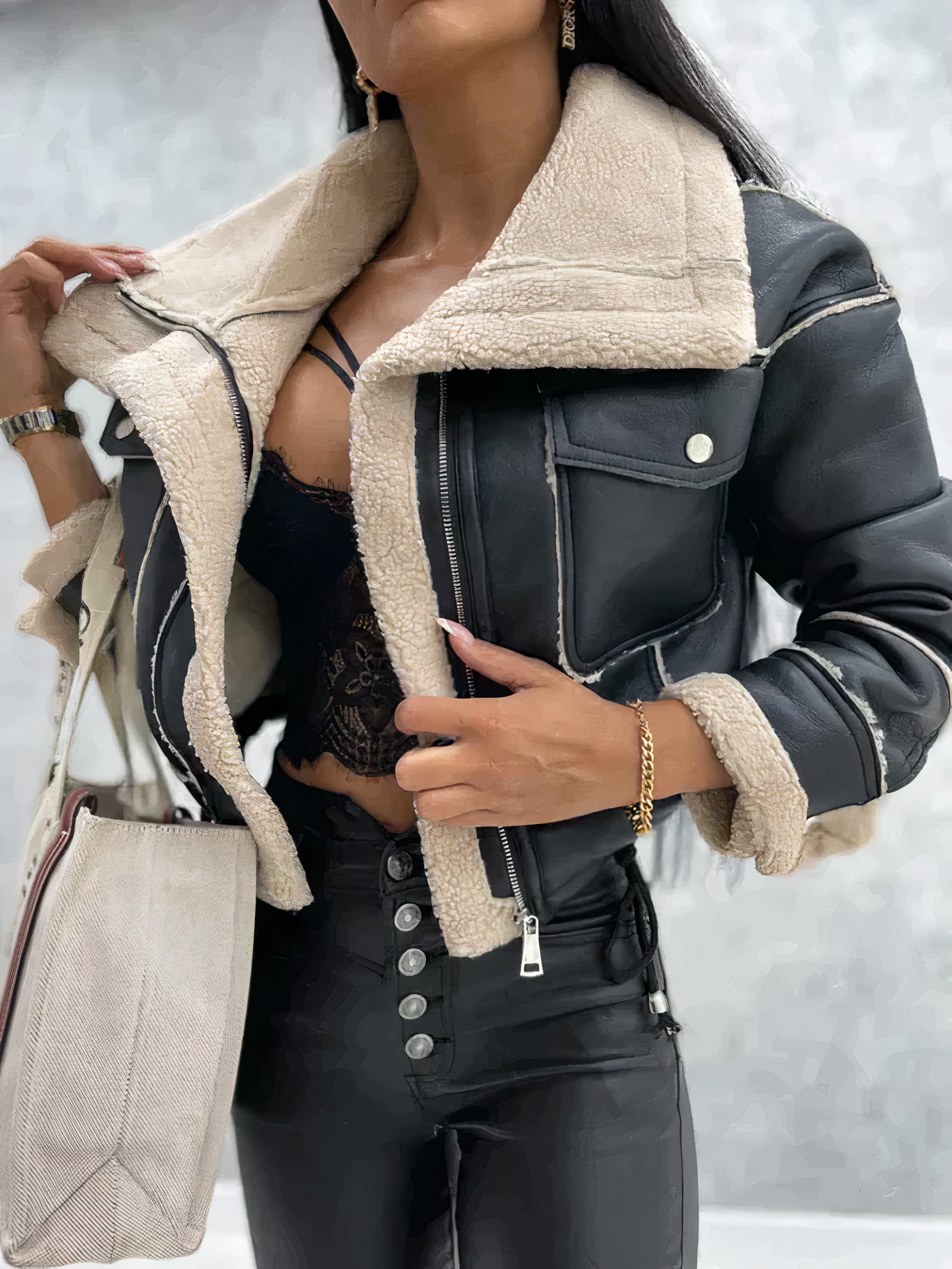 WW | Warm Leather Jacket for Women
