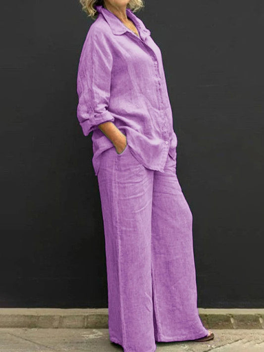 WW | Elegant Collared Shirt & Trousers for Women