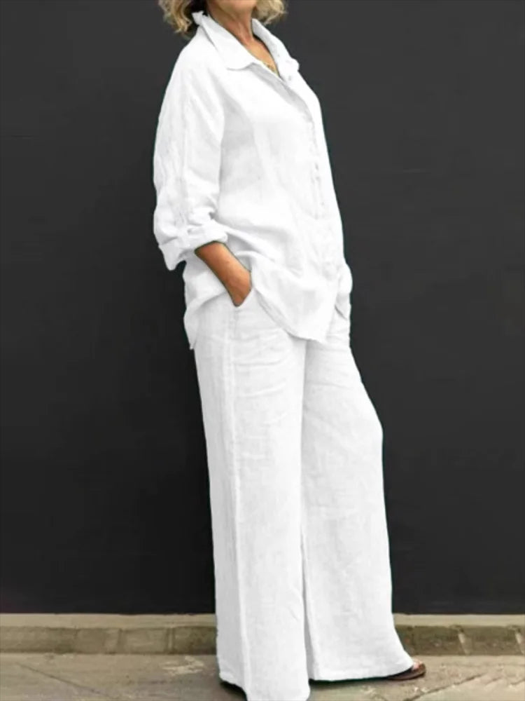 WW | Elegant Collared Shirt & Trousers for Women